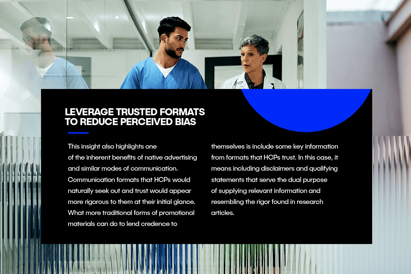Leverage trusted formats to reduce perceived bias